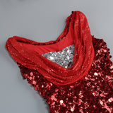 basia sleeveless sequin maxi dress in red