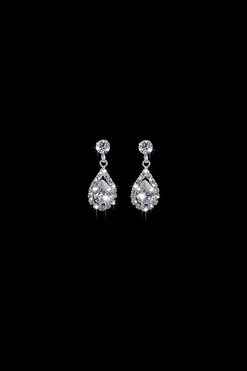 Myrna Silver Rhinestone Earrings