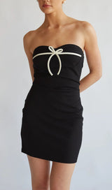 STRAPLESS BOW BODYCON MINI DRESS