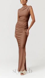 VEGA RUCHED FRONT MIDI DRESS