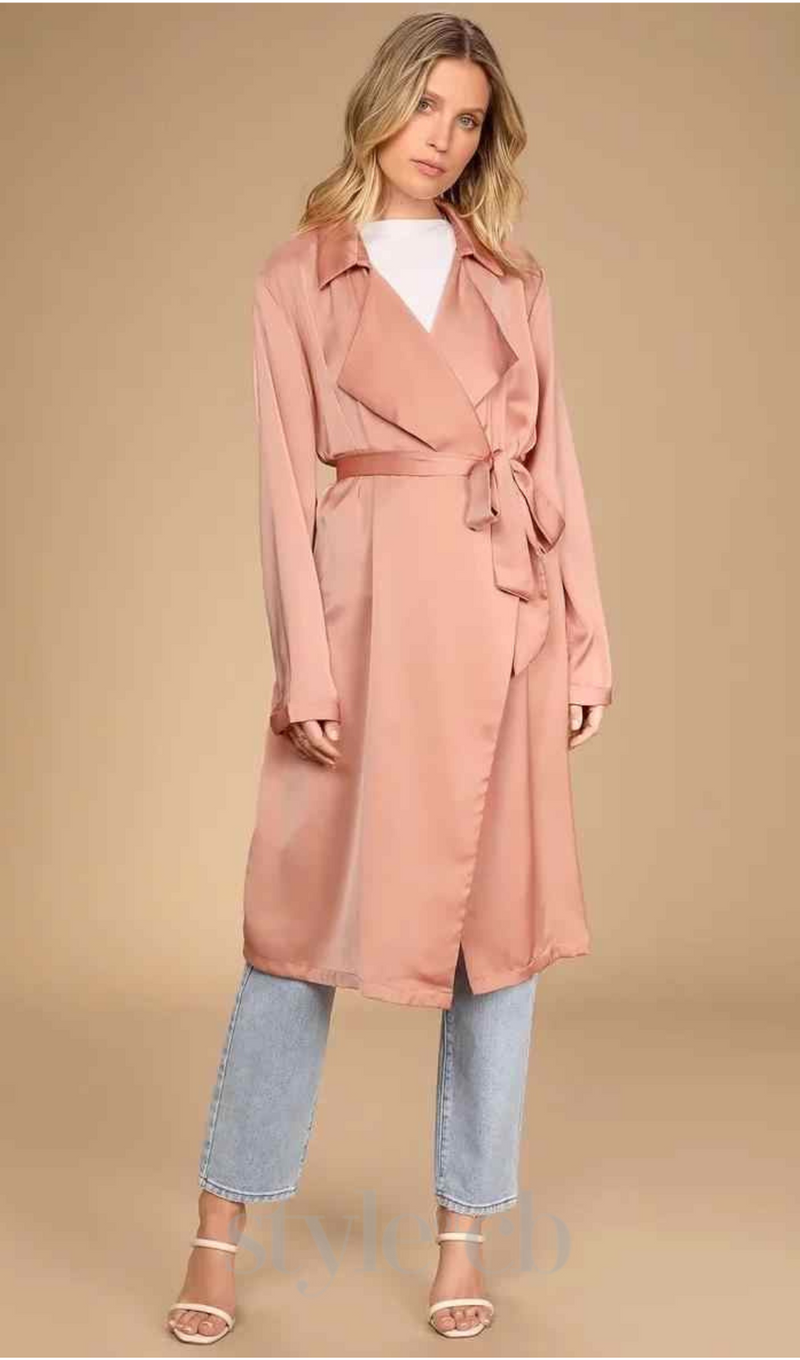 Blissful Blush Pink Trench Coat