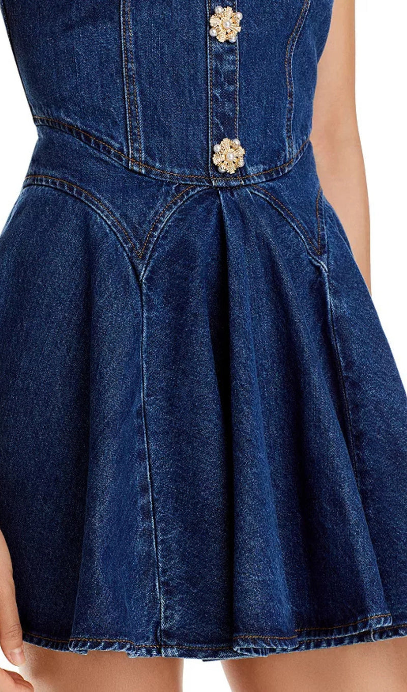 DENIM SKATER MINI DRESS