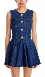 DENIM SKATER MINI DRESS