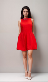 Katie red crystal-embellished puff mini dress