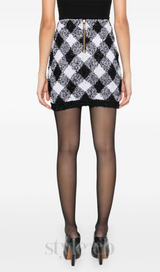 gingham tweed mini skirt