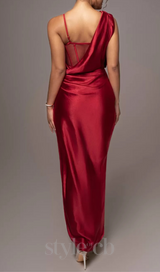 Red Anastacia Drape Maxi Dress