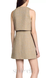 Penelope Tweed Mini Dress in camel