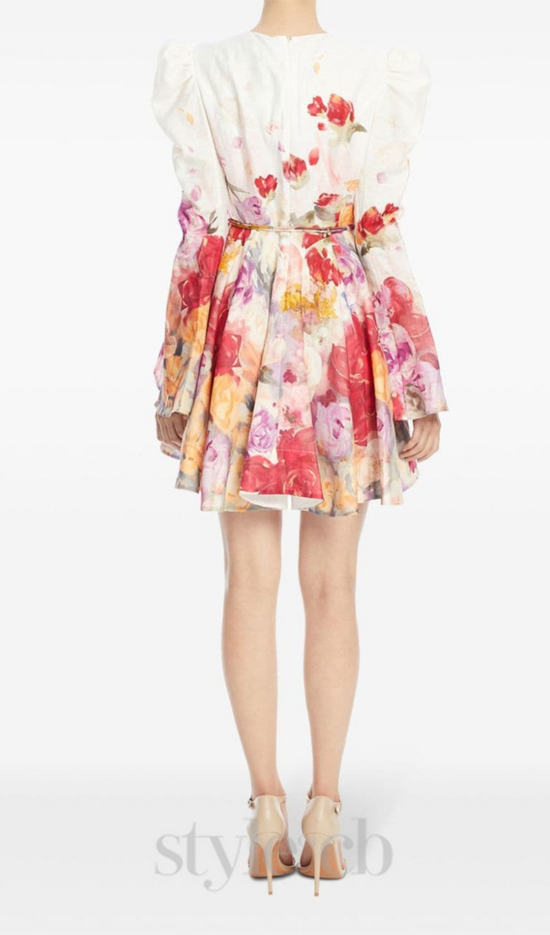 MADELINE MULTICOLOUR FLORAL-PRINT MINI DRESS