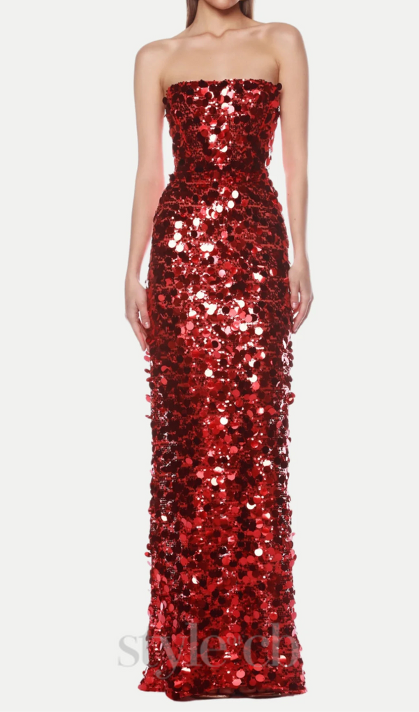 Shiva Strapless Sequin Maxi Dress