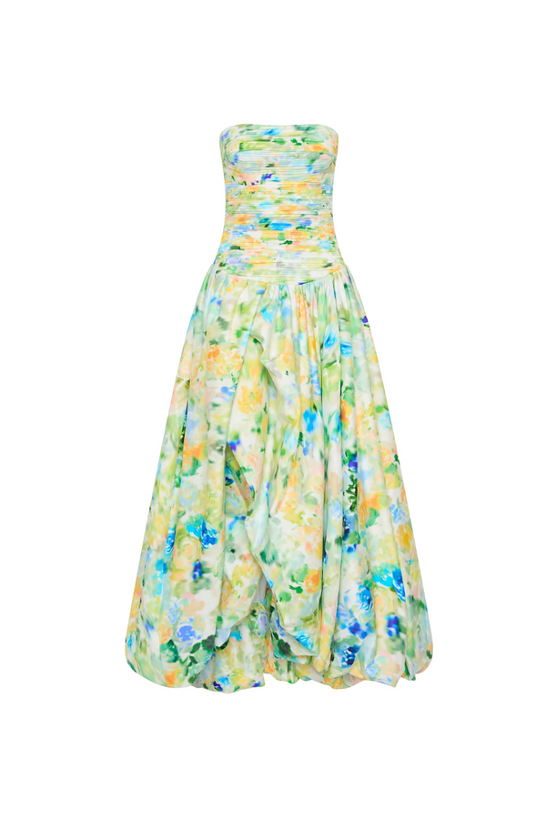 nancy violette Bubble Hem Maxi Dress in green