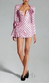 Polka Dots short printed dress in pink