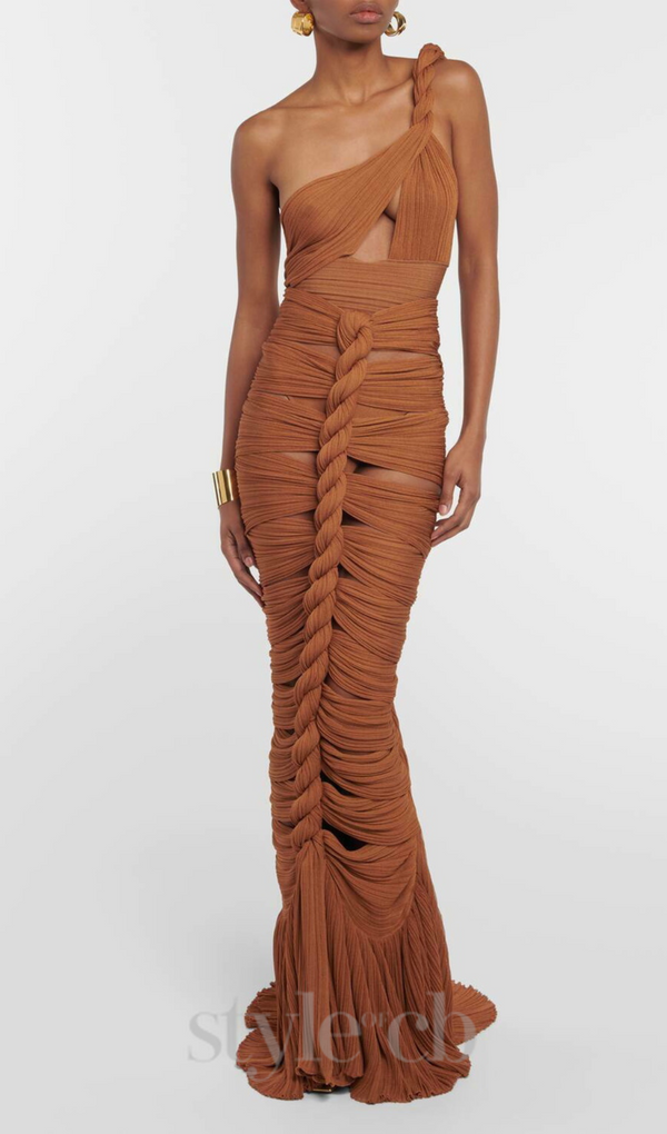 TAMMY BROWN TWISTED CUTOUT MAXI DRESS