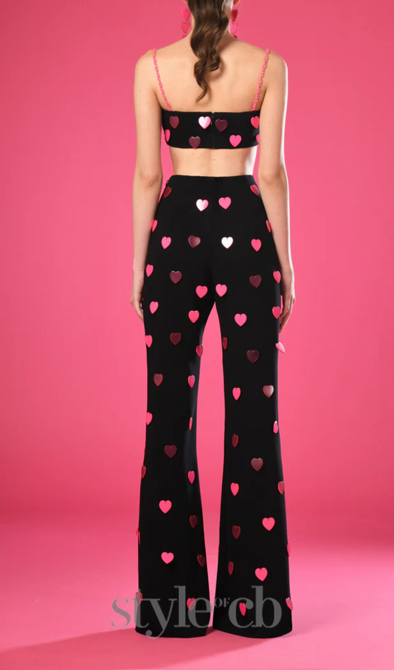 Pink top and pants with hearts