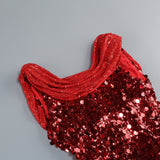 basia sleeveless sequin maxi dress in red