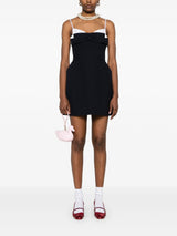 Double Bow Sling mini Dress in navy blue