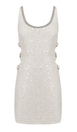 BOUCLE CUT OUT MINI DRESS