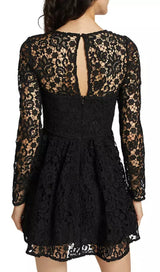 LACE TIE-NECK MINIDRESS