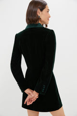 Dark Green Velvet Stacie Dress