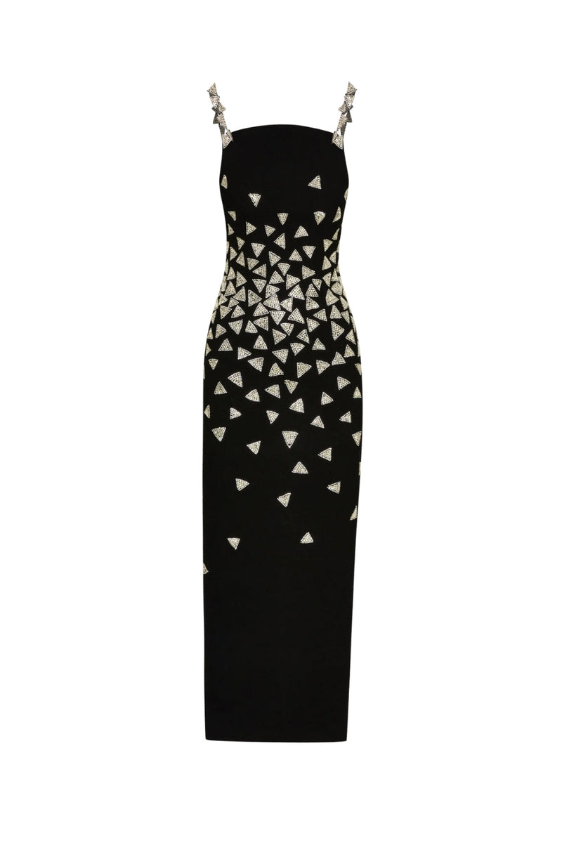 Crystal Triangle Maxi Bandage Dress