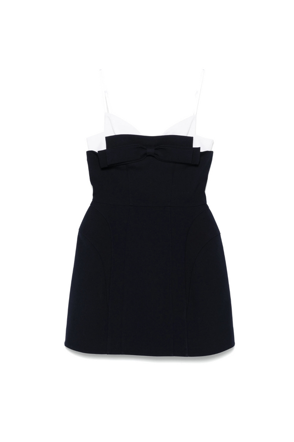 Double Bow Sling mini Dress in navy blue