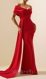 HERMOSA JERSEY SOLID OFF-SHOULDER MAXI DRESS