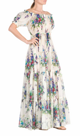 FLORAL BOUQUET PRINTED MAXI DRESS