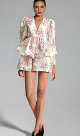 Enora floral-print tiered mini dress