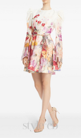 MADELINE MULTICOLOUR FLORAL-PRINT MINI DRESS