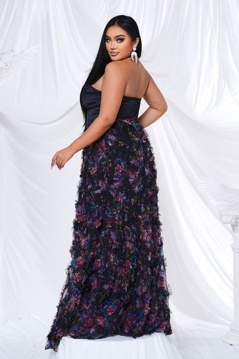 Flora Bandeau Mesh Maxi Dress