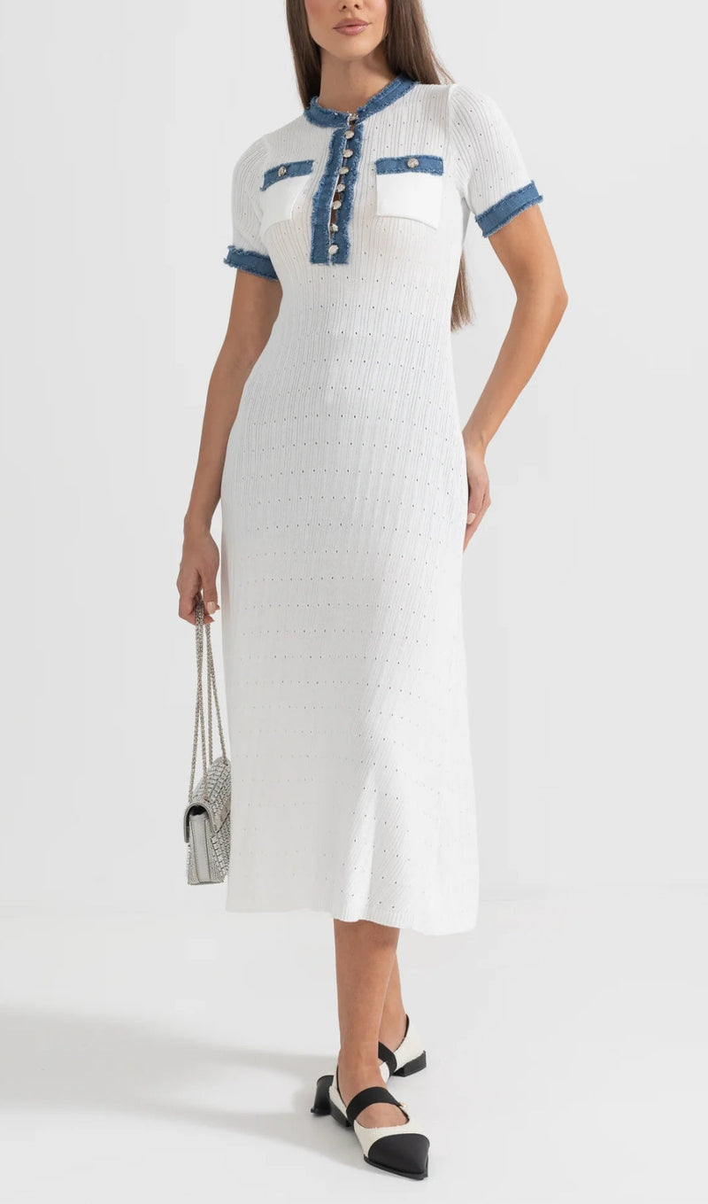 RIBBED KNIT MIDI DRESS