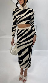 LENA ZEBRA PRINT KNIT SET