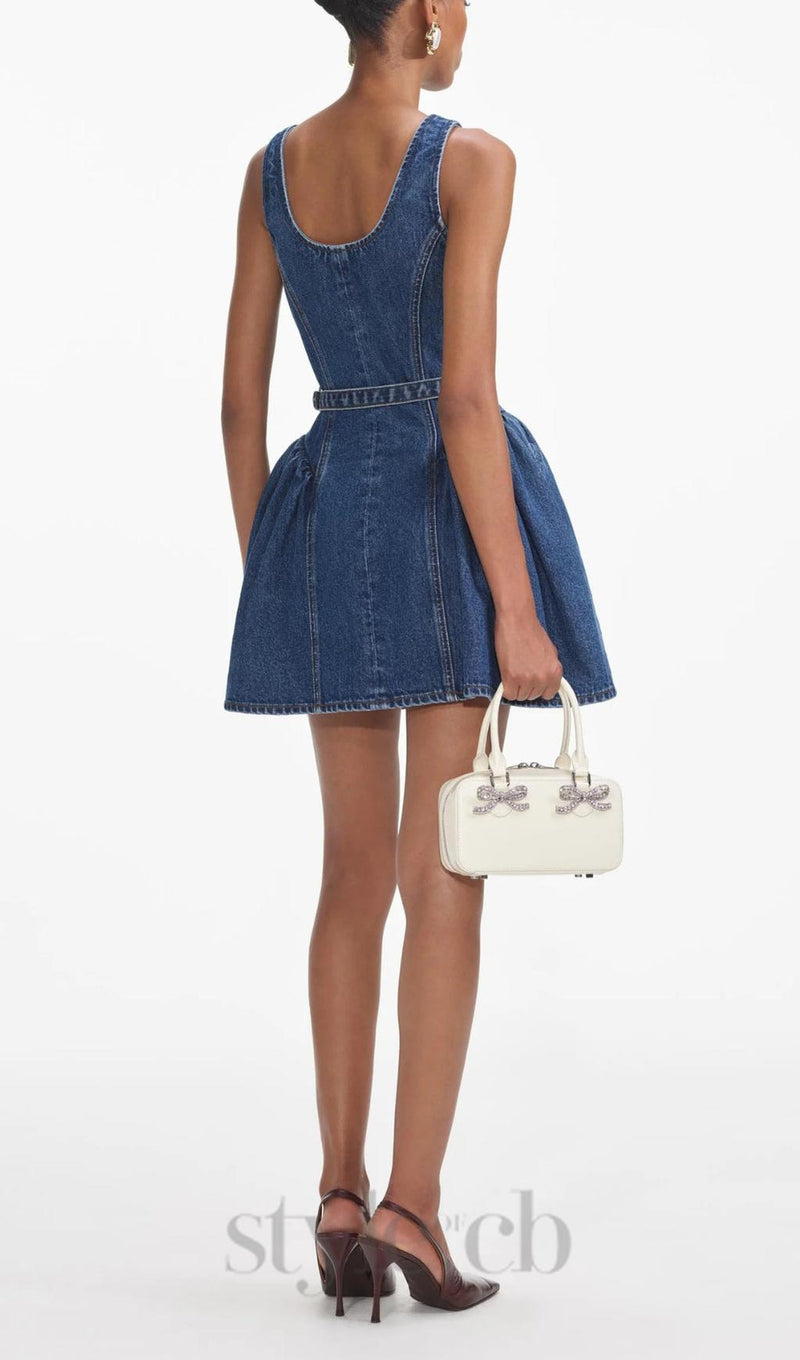 Flared Denim Mini Dress