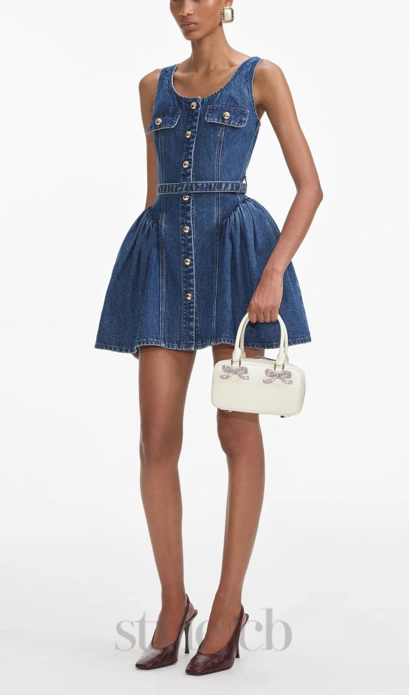 Flared Denim Mini Dress