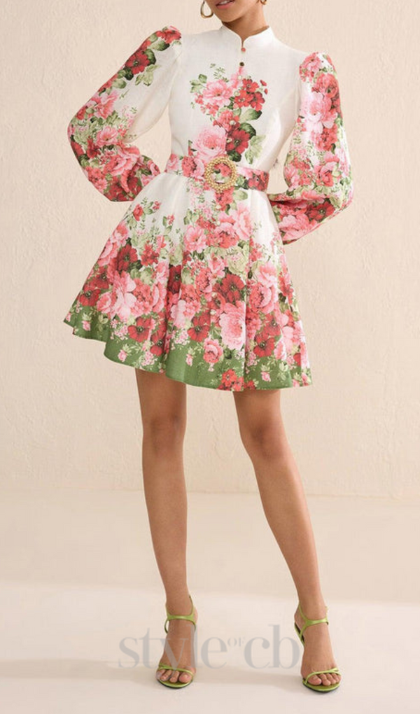 ISABELLA FLORAL PATTERN MINI DRESS