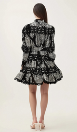 Bérengère black pattern-print mini dress