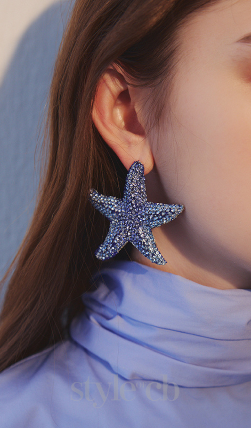 starfish diamond earrings