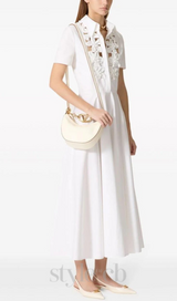 ETHEL FLORAL CUTOUT LONG SLEEVES MAXI DRESS IN WHITE