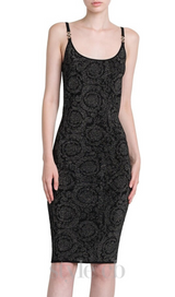 BAROCCO JACQUARD KNITTED MIDI DRESS IN BLACK