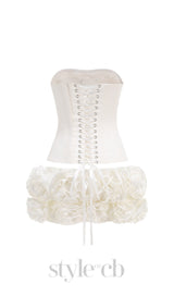 CLEGG WHITE CORSET FLOWER TWO-PIECE SET