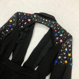 DIAMOND BLAZER JUMPSUIT IN BLACK