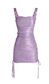 POPPY PURPLE LACE UP BANDAGE MINI DRESS