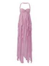 LACE IRREGULAR MAXI DRESS IN Purple