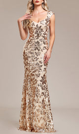 ARZILLA SEQUIN GOWN IN GOLD