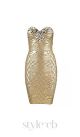 DAPHNE CRYSTAL EMBELLISHED SLEEVELESS STRAPLESS MINI DRESS