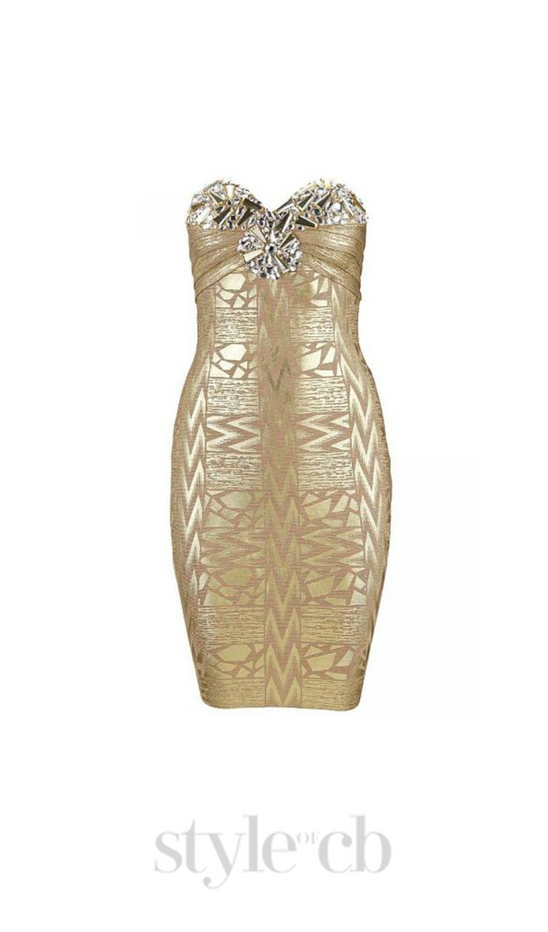 DAPHNE CRYSTAL EMBELLISHED SLEEVELESS STRAPLESS MINI DRESS