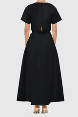 Indie Appliqué Sleeve Iris Print set in black