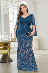 Bellatrix Long Sleeve Deep-V Maxi Dress