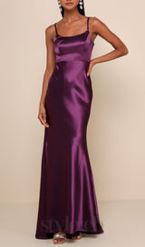 Dark Purple Satin Mermaid Maxi Dress