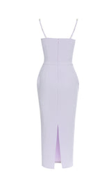 BACK STRAP DIAMONDS LOW-CUT TIGHT MIDI DRESS