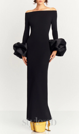 Olindan Off Shoulder Maxi Dress in Black